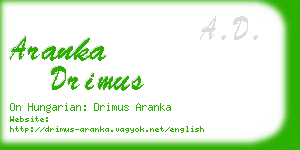 aranka drimus business card